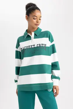 سویشرت ورزشی ممتاز یقه پولو Fit Oversize Fit Fit - یاری شاپ