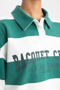 سویشرت ورزشی ممتاز یقه پولو Fit Oversize Fit Fit - یاری شاپ