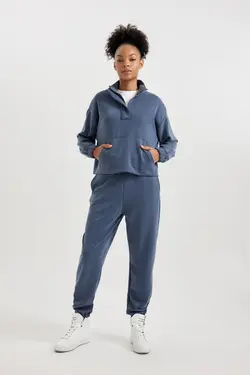 سویشرت ورزشی یقه ای مدال DeFactoFit سایز بزرگ - یاری شاپ