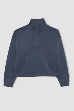 سویشرت ورزشی یقه ای مدال DeFactoFit سایز بزرگ - یاری شاپ