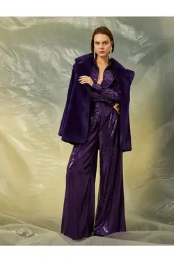 شلوار Palazzo پولک دار با جیب - یاری شاپ