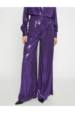 شلوار Palazzo پولک دار با جیب - یاری شاپ