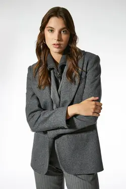 کاپشن بلیزر کمربند دار - یاری شاپ