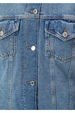 کاپشن جین با جزئیات خز مصنوعی شنی 110908-80666 - یاری شاپ