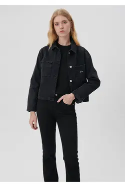 کاپشن جین طلایی آبی خاکستری نولا 1110279-85864 - یاری شاپ