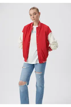 کاپشن قرمز کالج 1110251-84538 - یاری شاپ