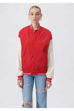 کاپشن قرمز کالج 1110251-84538 - یاری شاپ