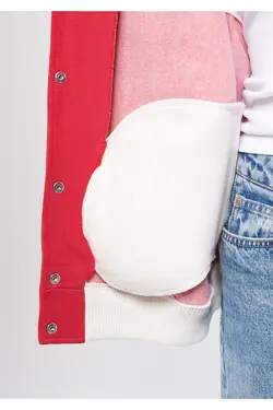 کاپشن کالج قرمز پرینت شده ام سایز بزرگ / برش پهن 1110103-71083 - یاری شاپ