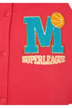 کاپشن کالج قرمز پرینت شده ام سایز بزرگ / برش پهن 1110103-71083 - یاری شاپ