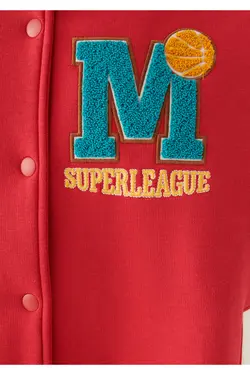 کاپشن کالج قرمز پرینت شده ام سایز بزرگ / برش پهن 1110103-71083 - یاری شاپ