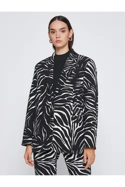 کاپشن کتانی با طرح زبرا - یاری شاپ