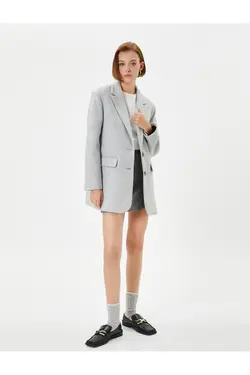 کاپشن ملانژ خاکستری زنانه - یاری شاپ