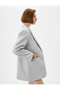 کاپشن ملانژ خاکستری زنانه - یاری شاپ