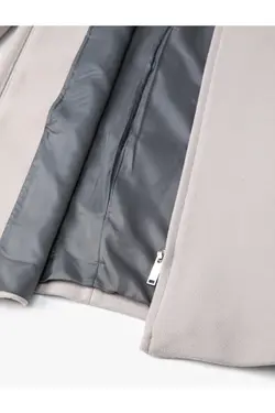 کت استرچ بلند قابل جابجایی یقه خز مصنوعی زیپ دار - یاری شاپ