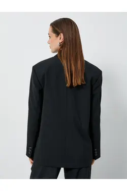 کت بلیزر سایز بزرگ دو سینه دکمه دار با جیب های فلپ - یاری شاپ