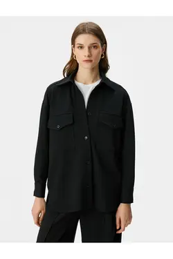 کت پیراهن دکمه دار با جیب فلپ - یاری شاپ