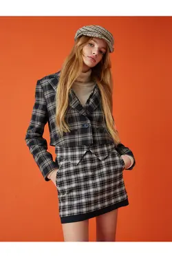 کت تک دکمه ای کراپ بلیزر با جزئیات جیبی - یاری شاپ