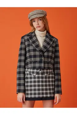 کت تک دکمه ای کراپ بلیزر با جزئیات جیبی - یاری شاپ