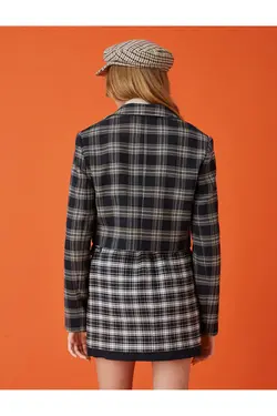 کت تک دکمه ای کراپ بلیزر با جزئیات جیبی - یاری شاپ