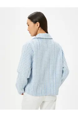 کت توید با یقه سرآستین دکمه دار جیب - یاری شاپ