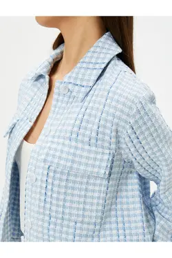 کت توید با یقه سرآستین دکمه دار جیب - یاری شاپ