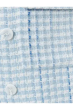 کت توید با یقه سرآستین دکمه دار جیب - یاری شاپ