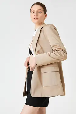 کت جیبی تک دکمه زنانه 2sak50065pw - یاری شاپ