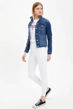 کت جین آبی کوتاه زنانه J4286AZ20SP - یاری شاپ