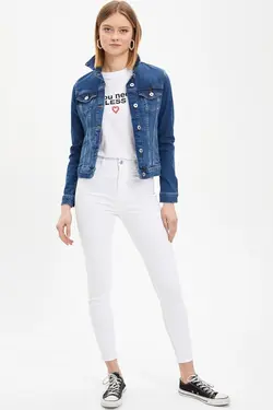 کت جین آبی کوتاه زنانه J4286AZ20SP - یاری شاپ