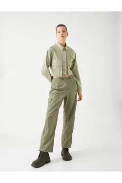 کت جین برش با جزئیات جیب بزرگ - یاری شاپ