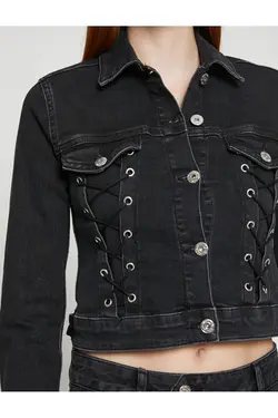 کت جین برش با جزئیات چشمک - یاری شاپ