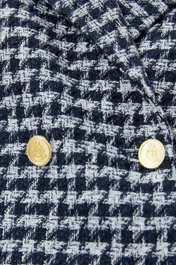 کت چهارخانه آبی سرمه ای زنانه - یاری شاپ