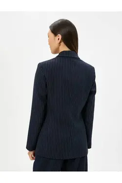 کت زنانه 4sak50055uw سرمه ای راه راه - یاری شاپ