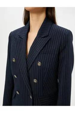 کت زنانه 4sak50055uw سرمه ای راه راه - یاری شاپ