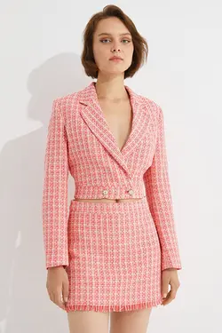 کت زنانه Melis Ağazat X – دکمه ای با جزئیات ژاکت تیوید 2sak50070pw - یاری شاپ