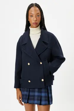 کت زنانه آبی سرمه ای - یاری شاپ