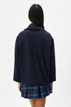 کت زنانه آبی سرمه ای - یاری شاپ