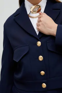 کت زنانه آبی سرمه ای - یاری شاپ