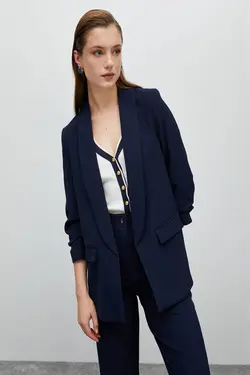 کت زنانه آبی سرمه ای - یاری شاپ