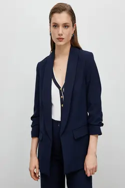 کت زنانه آبی سرمه ای - یاری شاپ