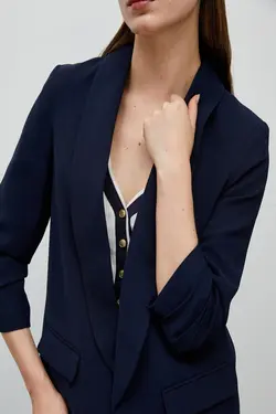 کت زنانه آبی سرمه ای - یاری شاپ