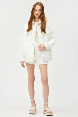 کت زنانه مایل به سفید 3SAL50006MD - یاری شاپ