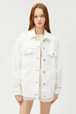 کت زنانه مایل به سفید 3SAL50006MD - یاری شاپ