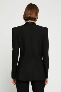 کت ساتن براق با جزییات کت بلیزر - یاری شاپ