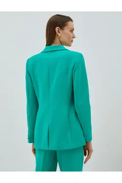 کت کت دو سینه دکمه دار با جزئیات جیب فلپ - یاری شاپ