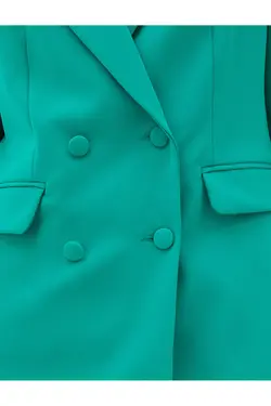 کت کت دو سینه دکمه دار با جزئیات جیب فلپ - یاری شاپ