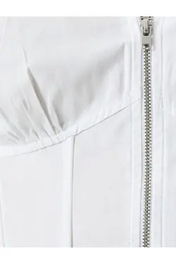 کرست پیراهن زیپ کرست پنبه ای - یاری شاپ