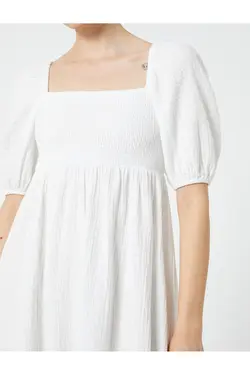 لباس بلند پلکانی یقه مربعی گیمپ - یاری شاپ