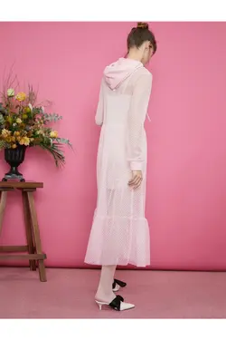 لباس زنانه کلاه دار تول ماکسی - یاری شاپ