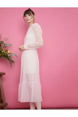 لباس زنانه کلاه دار تول ماکسی - یاری شاپ